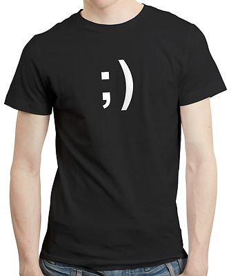 T-Shirt T-Shirt Wink Smile Internet Chat Symbol Geschenk Geek Nerd positiv glücklich