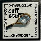 Cuff Stuff Gold Colored Tennis Racket 3/4" Lapel /Collar/Hat/Backpack/Shoe Pin