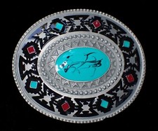 GORGEOUS SOUTHWEST DESIGN BELT BUCKLE SISKIYOU PEWTER NEW 