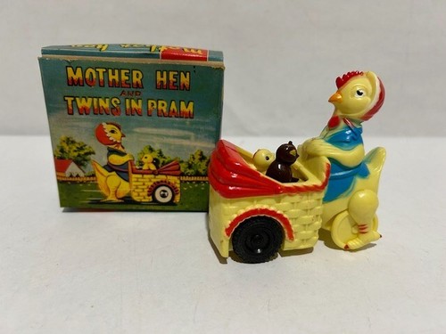 Vintage Made In Hong Kong Mother Hen And Twins In Pram