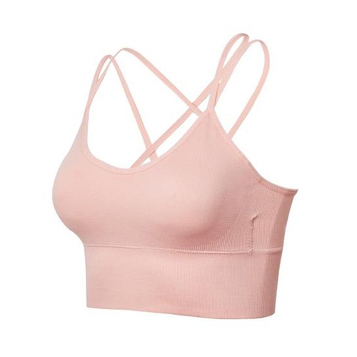 Women Strappy Sports Bra Yoga Running Support Impact Gym Workout Tank Tops Vest~ - Picture 14 of 26
