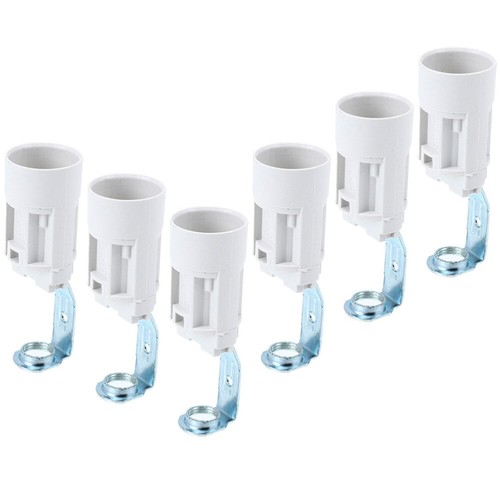 6PCS Candelabra Socket Adapter E14 Screw Light Socket Replacement Light Sockets