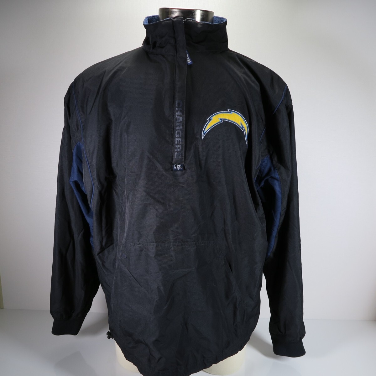 San Diego Chargers NFL Football Pullover Zip Black Nylon Jacket