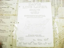 DAVIS P50 P-50 LINE LAYER OWNERS MANUAL WITH PARTS LIST COPY/REPRINT