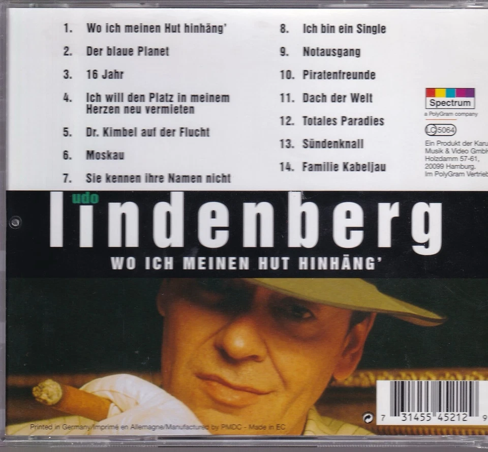 Udo Lindenberg / Wo Ich Meinen Hut Hinhäng' (NEU) - Bild 2 von 2