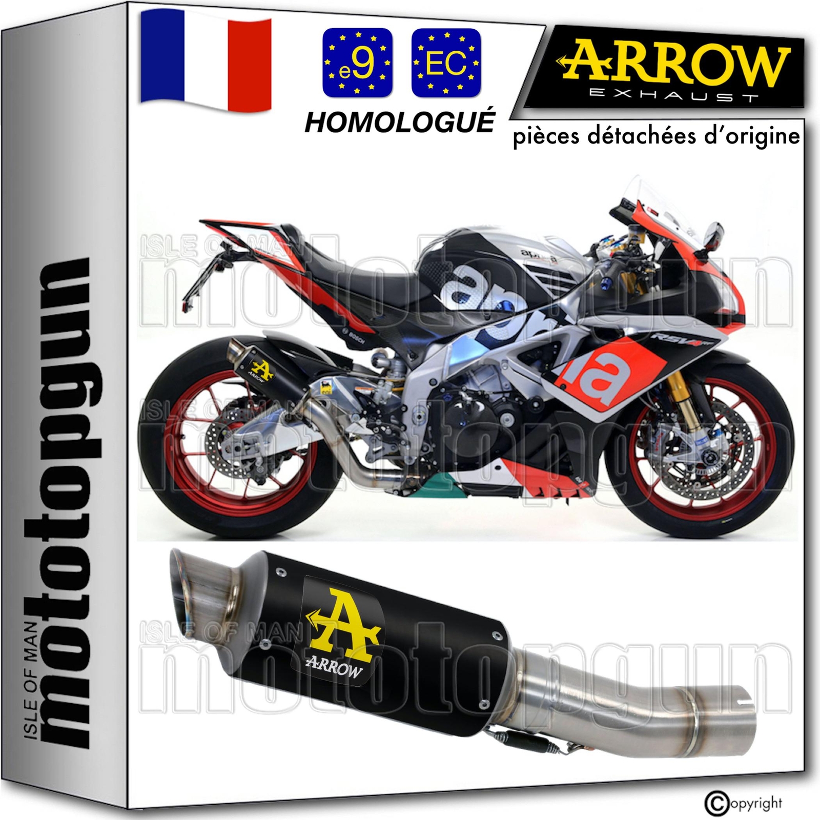 Échappement Arrow GP2 pour Aprilia RSV4 2016 améliore le couple moteur