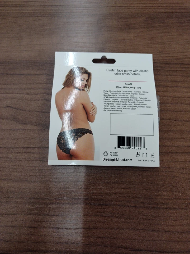 PANTY ENCAJE ELÁSTICO CON DETALLE DELANTERO CRUZADO ELÁSTICO Talla Pequeña  Foto 2 de 2