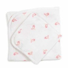 Pink bird Blanket Set