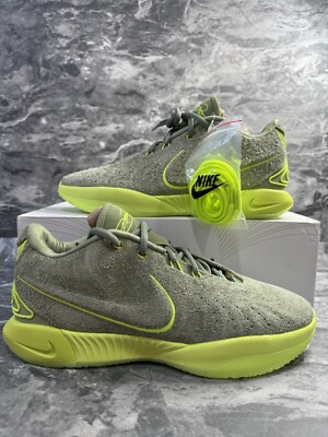 Nike Lebron James XXI Oil Green Volt ALGAE Basketball Shoes