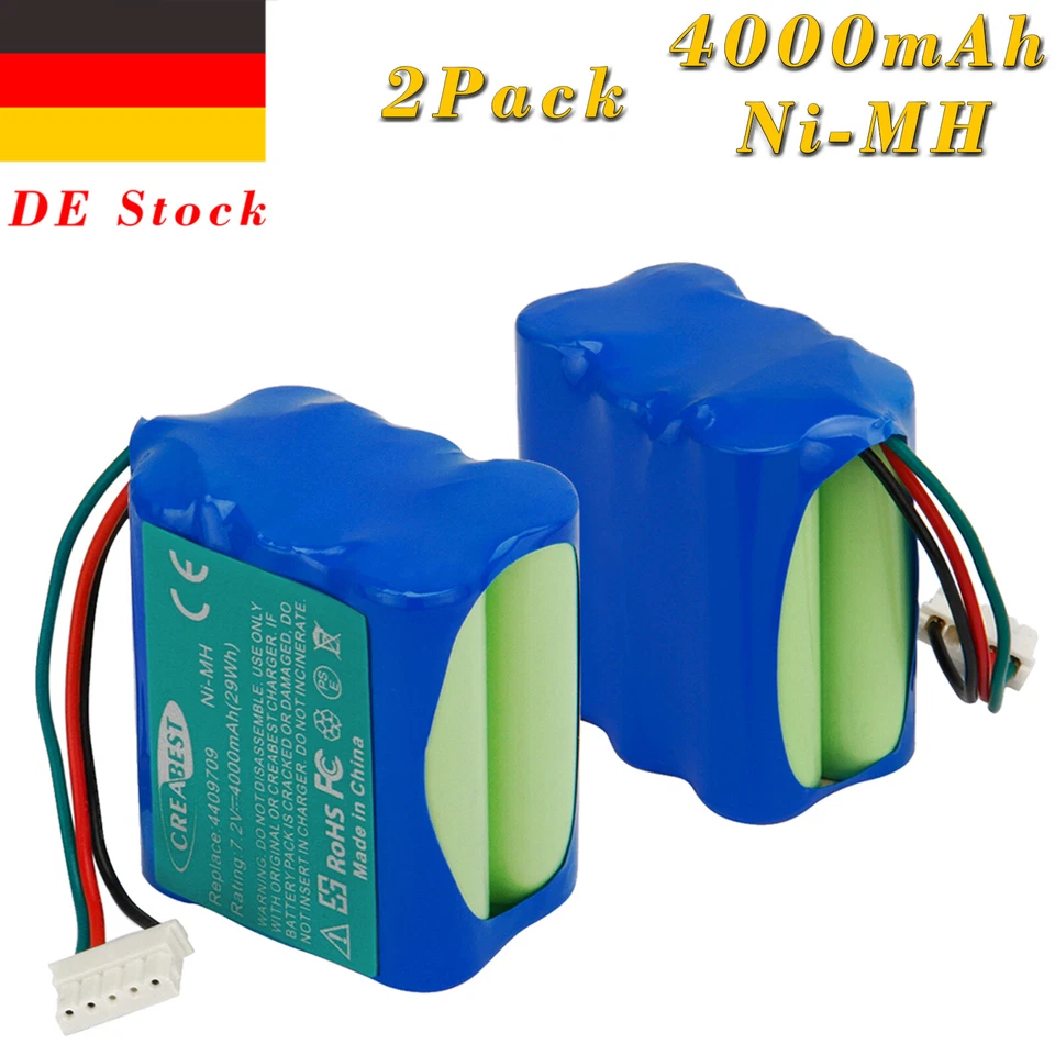 CREABEST 2x 4,0Ah 7,2V Akku Für iRobot Braava 380 380T 390T Mint Plus 5200C 5200 4409709