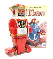 BRAND NEW HA HA TOY MS652 MECHANICAL SPACE F.D. WIND UP TIN ROBOT MINT