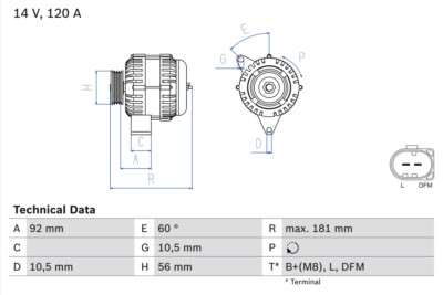 Bosch 0 986 042 550 Alternator for Mercedes-Benz