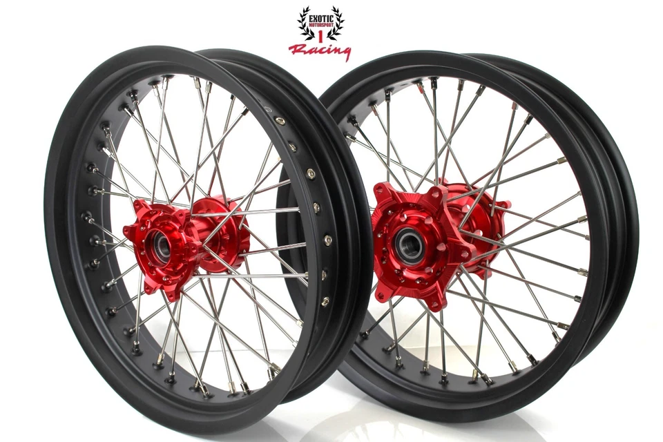 Juego de ruedas Supermoto 17" Honda CRF250R CRF450R 2002 2012 CR 125 250 2002-2007 Foto 3 de 4