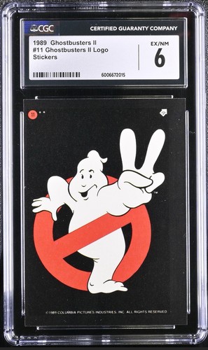 1989 Topps Ghostbusters II Movie Logo Sticker #11 Card Graded CGC 6