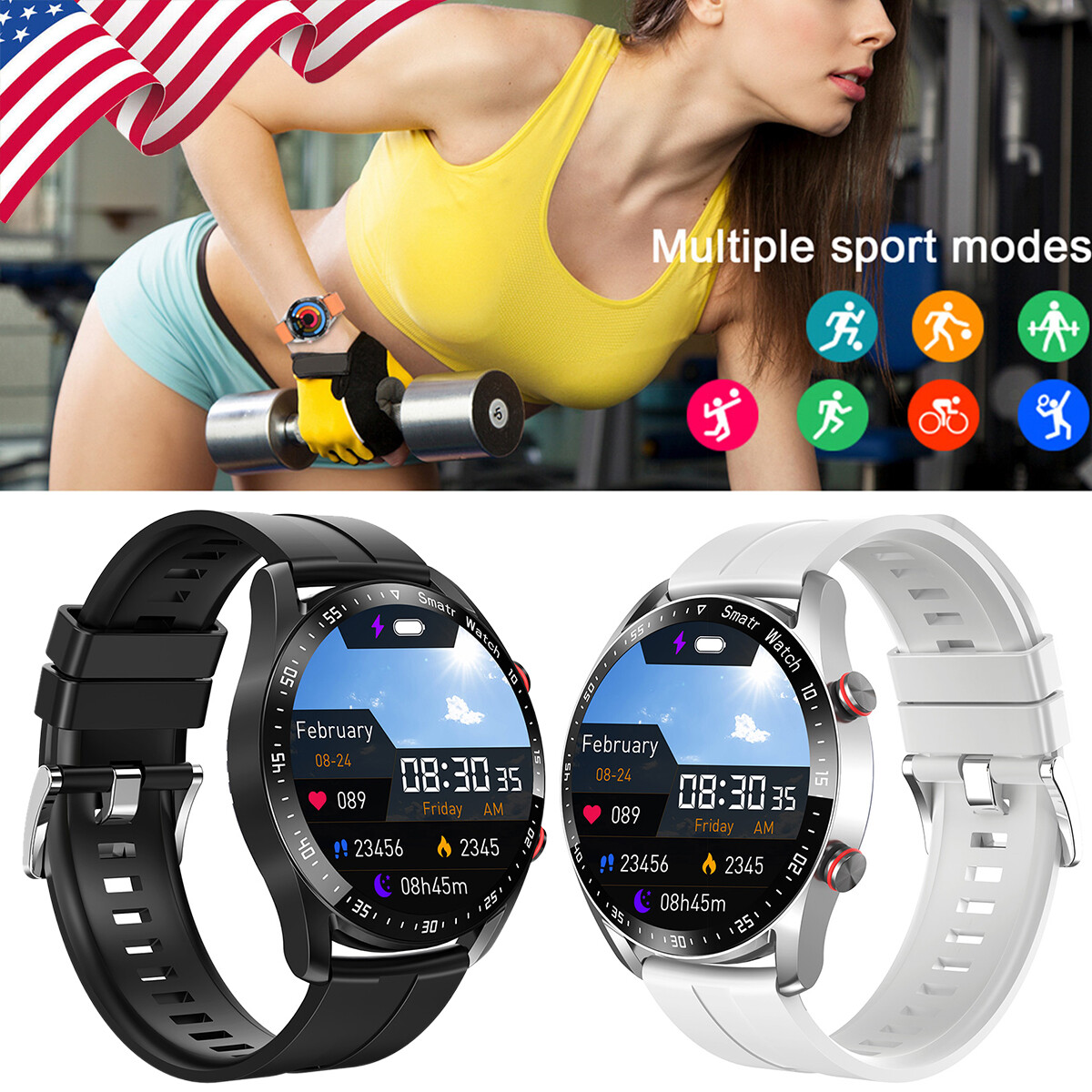 2024 Smart Watch Bluetooth For Men/Women Waterproof Smartwatch iPhone