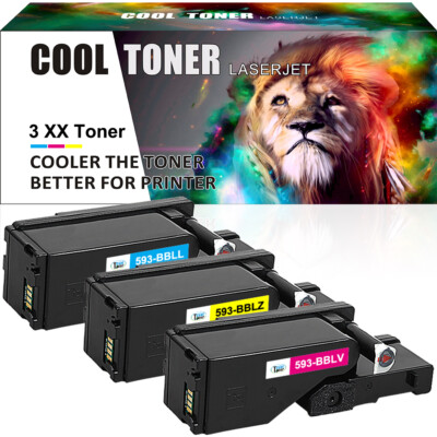 3x Toner für Dell E525W E 525 W E 525W E525 W E525W 593-BBLZ 593-BBLL 593-BBLV