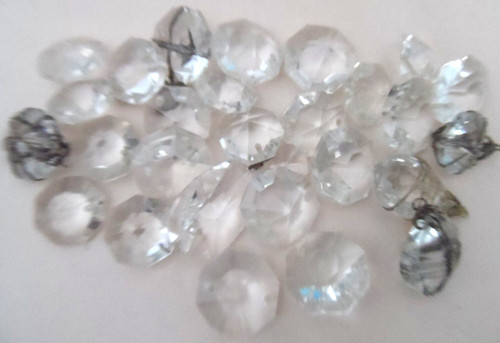 LOT OF VINTAGE  CLEAR GLASS  BEADS FOR JEWELRY MAKING & OTHER CRAFTS