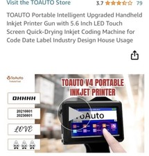 ToAuto Upgraded Handheld Inkjet Printer Date Logo QR Code Barcode Label Marker