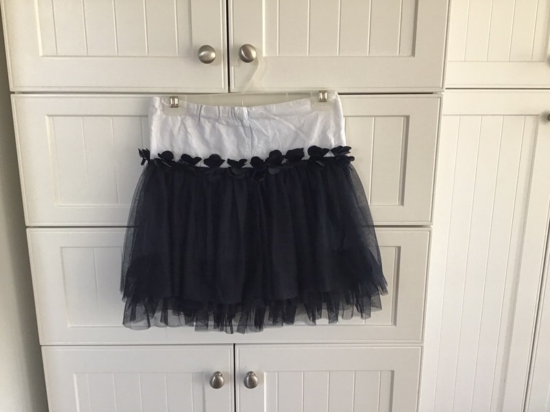 U Navy & White Girls Zippered Skirt Size 14