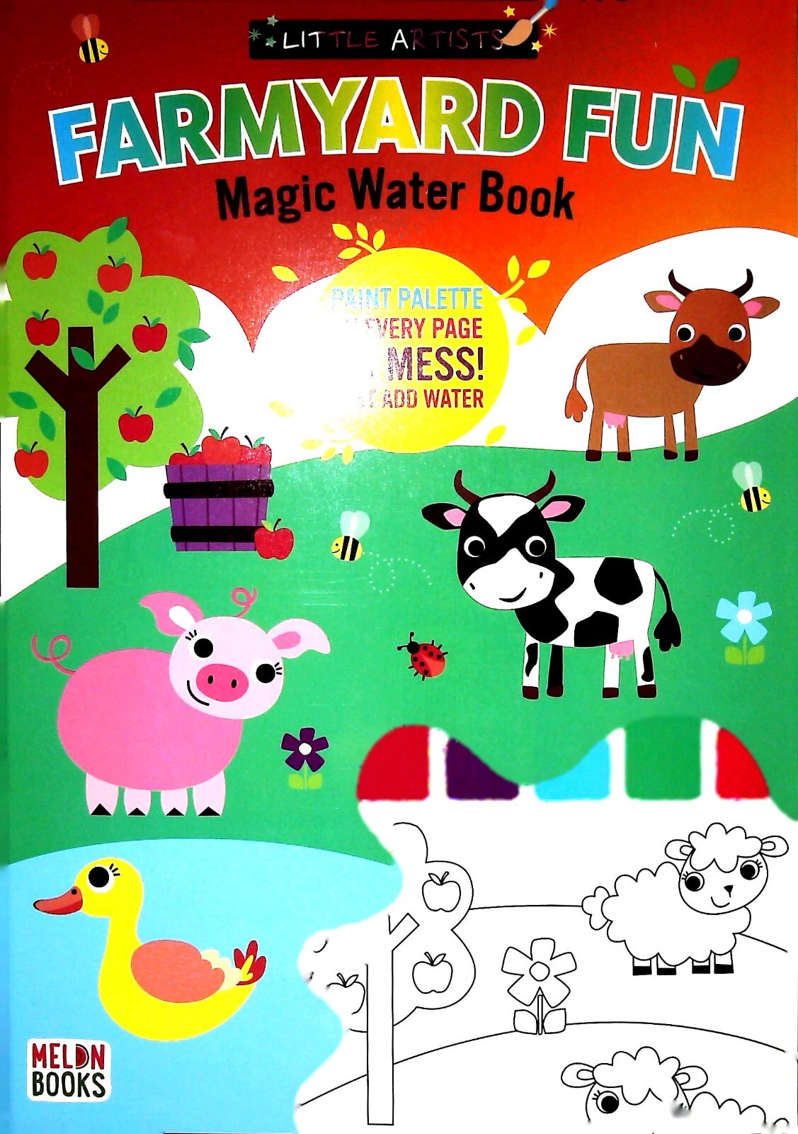 Farmyard Fun Paint with Water Colouring Book for Children Boys Girls Activity