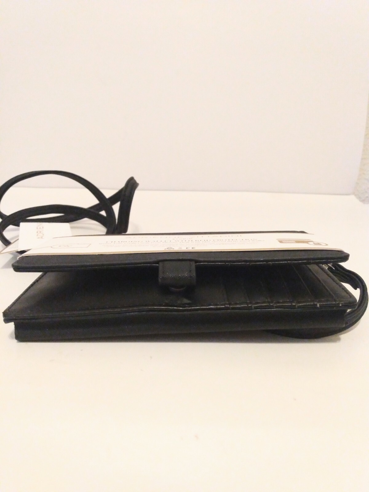 Adrienne Vittadini Women's Black Charging Wallet iPhone Android Cross Body Bag