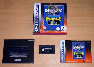 Paperboy/Rampage Nintendo Game Boy Advance GBA 2 in One Pal Multi Rar