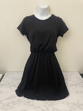 OLD NAVY tunic A line flowy skirt round neck dress XS Black Elastic Waist P