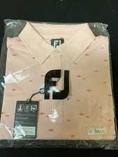 Footjoy Mens Polo School of fish Pink NEW with tags MED