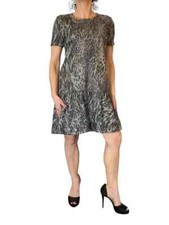 ZARA WOMEN'S ANIMAL PRINT DRESS SOFT SHORT SLEEVE MINI RUFFLE HEM 5580/649 SMALL