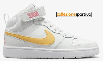 SCARPE NIKE COURT BOROUGH MID 2 (GS)-CD7782-112 col.bianco/giallo/ros