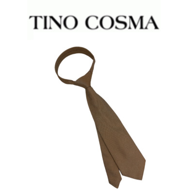 Lange Krawatte, Seide, hellbraun gemustert 094215001 Tino Cosma
