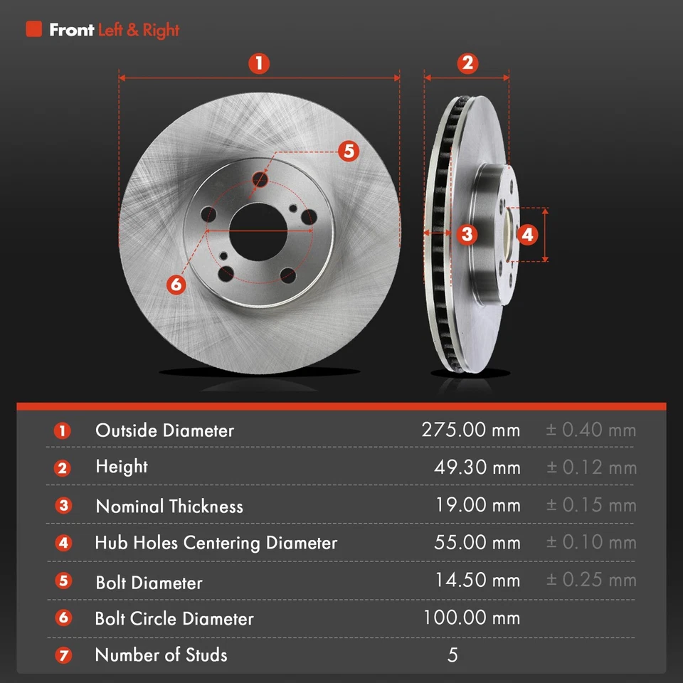 Rotores de freno de disco delanteros pastillas y tambores de freno traseros zapatas para Toyota Matrix Pontiac Foto 2 de 4
