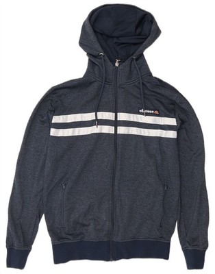 Ellesse Herren Zip Hoodie Pullover Small Navy Blau Colourblock DT29