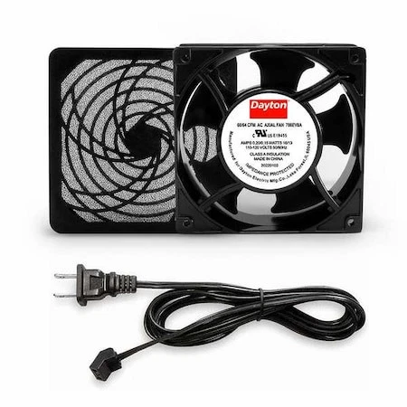 Dayton 786Ev8 Square Axial Fan Kit, 120V Ac, Cast Aluminum, 4 3/4 In W.