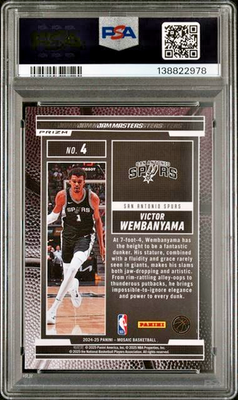 PSA 10 Victor Wembanyama 2024-25 Mosaic JAM MASTERS MOSAIC/PRIZM 