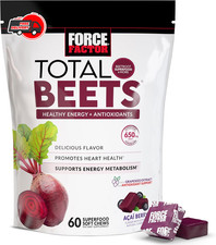 Total Beets Heart Healthy Energy Chews 60 Count Berry Flavor Soft Chews
