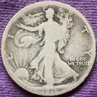 1916-D WALKING LIBERTY HALF, FIRST YEAR W/MINTMARK ON OBVERSE!