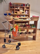 PINOLINO 'EMMA' KAUFLADEN MIT 4 SCHUBLADEN, MASSIVHOLZ NATUR, VIEL ZUBEHÖR, HABA