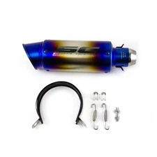 Slip-on 51mm 2" Universal Motorcycle Exhaust Muffler Pipe Tail Tips Blue