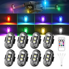 8x RGB LED Strobe Lights Wireless USB Charging Flash Lamp with Remote Control