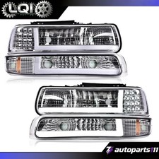 Headlights Bumper Lamps For 1999 2000 2001 2002 Chevrolet Silverado 1500 2500 Hd