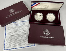 1999 Dolley Madison Proof/Unc Silver Dollar Commemorative 2 Coin Set 1.54 oz