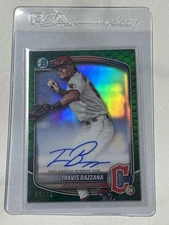 2025 Bowman Chrome Travis Bazzana Green Reptilian Auto /99 Already Authenticated