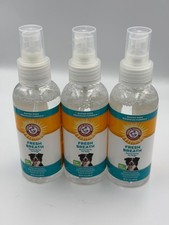 3 PACK Arm  Hammer Fresh Breath Dental Spray for Dogs, Mint Flavor, 4 fl oz NEW