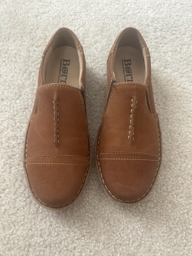 Born Nampa Slip On Loafers Shoes Womens Size 7.5 Brown nubuck Casual - Picture 1 of 7