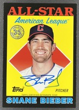 2023 Topps 35th Anniversary 1988 All-Star - Shane Bieber Black Border Auto  /50