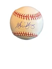 Michael Young Autographed Baseball