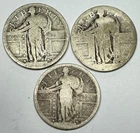 1917 Standing Liberty 25c Silver Quarter TY I Lot of 3
