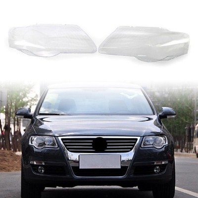 Pair Car Front Headlight Headlamp Lens Cover Replace Fit VW Passat B6 2006-2011
