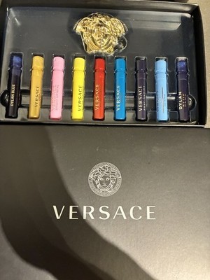 VERSACE MEDUSA MAGNETIC PIN & SAMPLE FRAGRANCE GIFT SET MEN & WOMEN